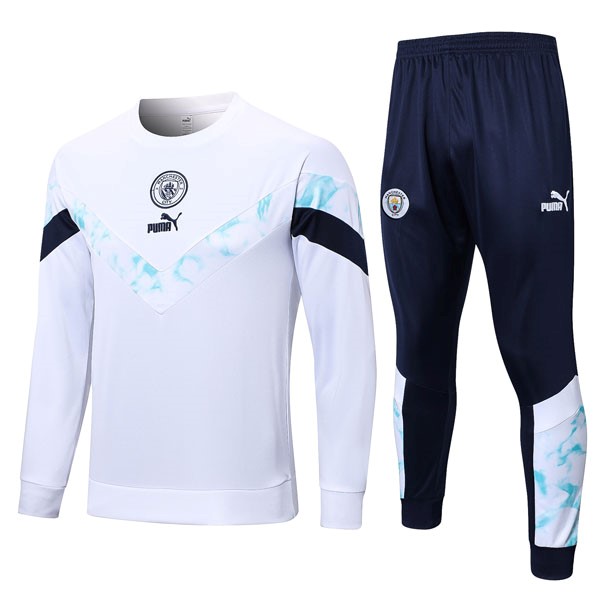 Sweatshirts Manchester City 2022-23 Weiß Blau